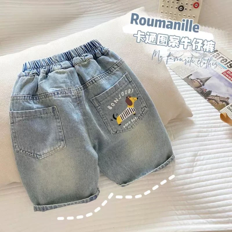 男童牛仔短裤2025新款儿童裤子夏季薄款中小童休闲七分裤宝宝中裤