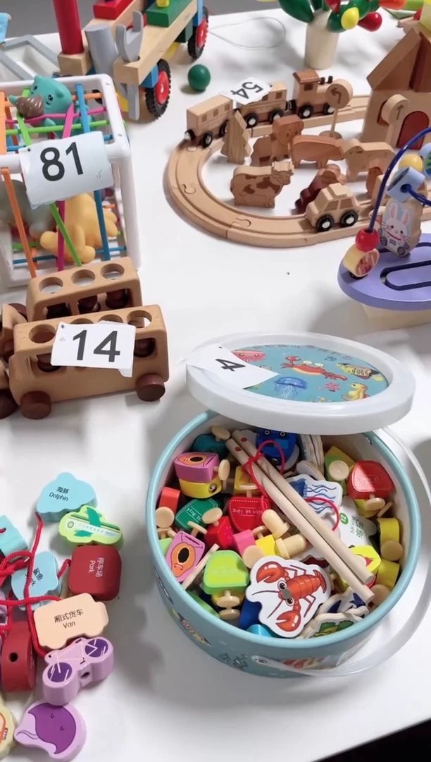 木桶装钓鱼玩具-