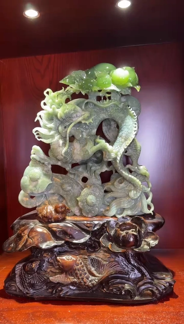 【闪购商品】岫玉摆件未镶嵌180飘翠 神龙翱翔