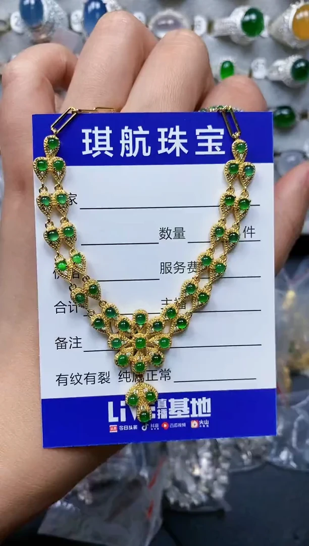 【闪购商品】翡翠颈饰银S925镶嵌0539