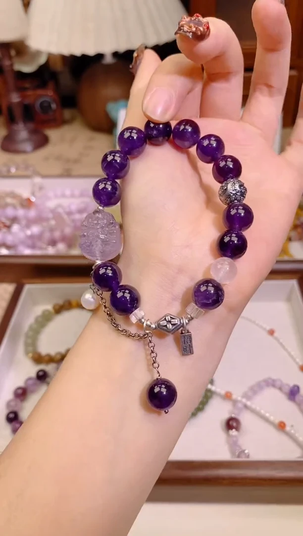 【闪购商品】紫晶手链银S925镶嵌275手串