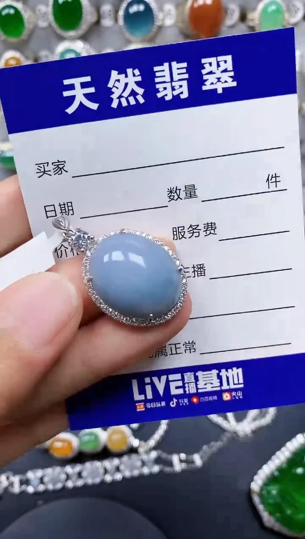 翡翠银S925镶嵌颈饰0089