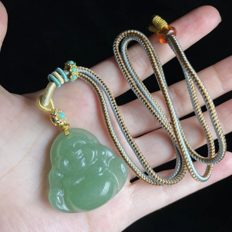 L【玉氏珠宝】东陵玉佛公吊坠-约34*10mm 多样性发其一CAN1820131