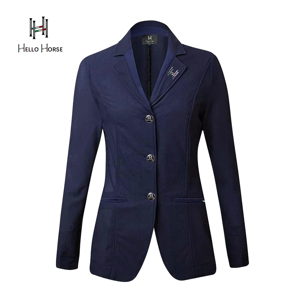 HelloHorse骑士马术秋冬休闲西服透气简约时尚修身薄款秋季蓝色
