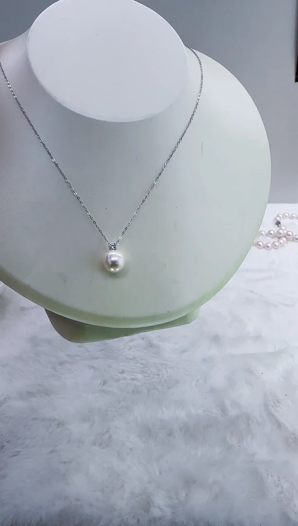 18K金镶嵌淡水珍珠DA珍珠吊坠9-10 a763