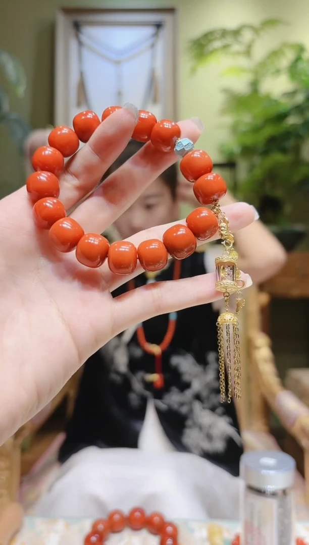 【闪购商品】南红玛瑙手串未镶嵌转经桶长流苏老型南红手串