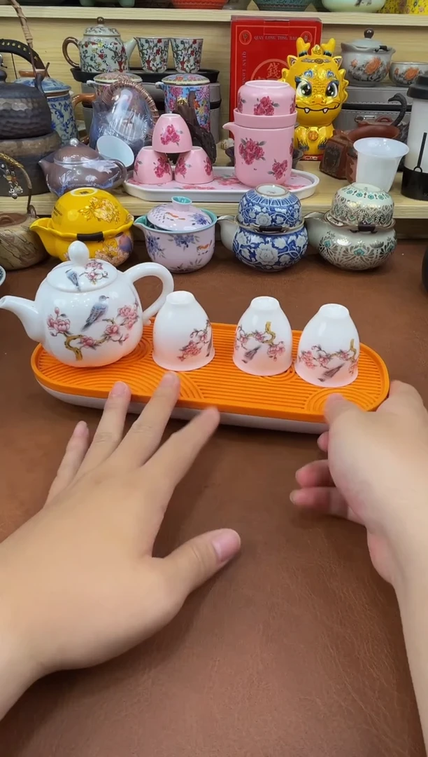 陶瓷茶具摆件旅行套组