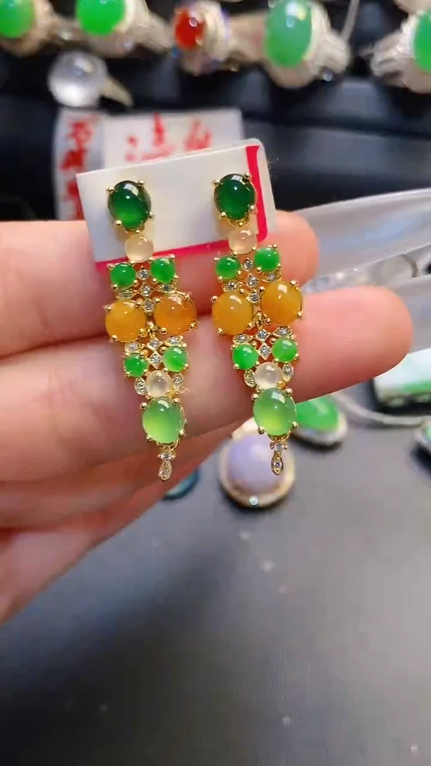 银S925镶嵌戒指翡翠天然