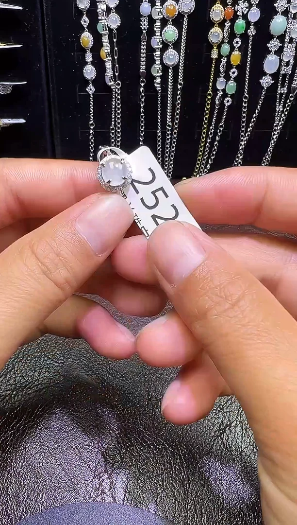 银S925镶嵌戒指翡翠戒指