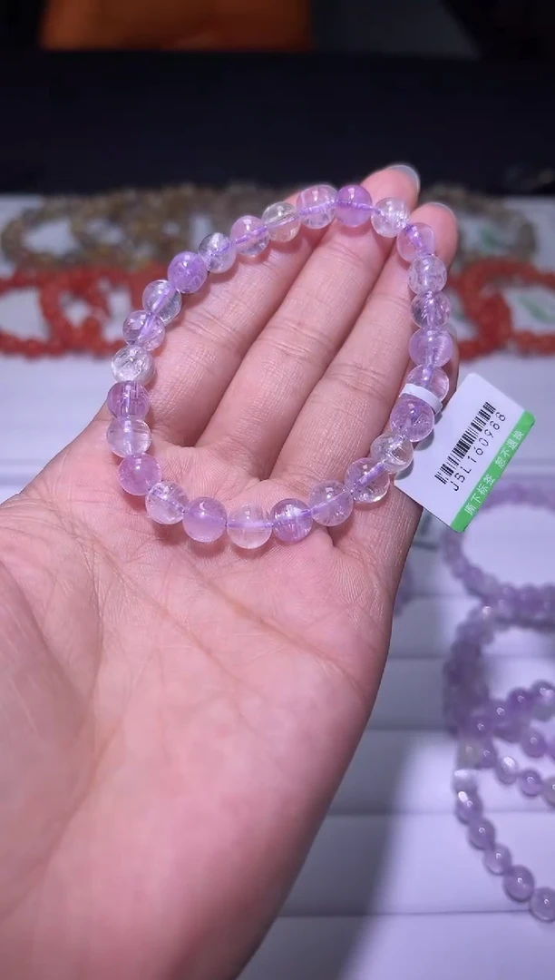 未镶嵌锂辉石手串J063-7mm拉丝彩锂辉单圈-多样性发其一