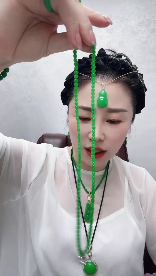 项链银S925镶嵌翡翠卡4万能链