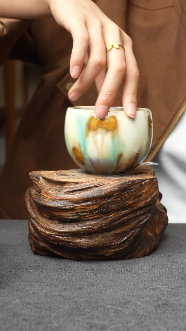 杯子100景德镇手创颜色釉杯（食品级）带冰裂纹