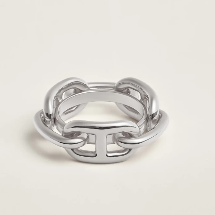 全新未使用 Hermes/爱马仕 【小花念念】Regate 90丝巾扣 银色