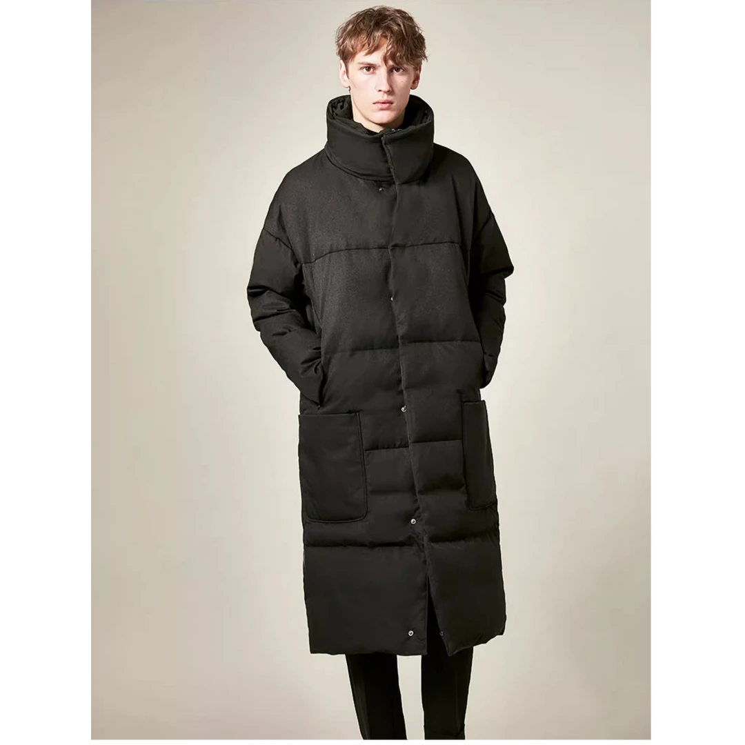 白鸭绒羽绒服长款加厚冬季户外连帽羽绒服7775