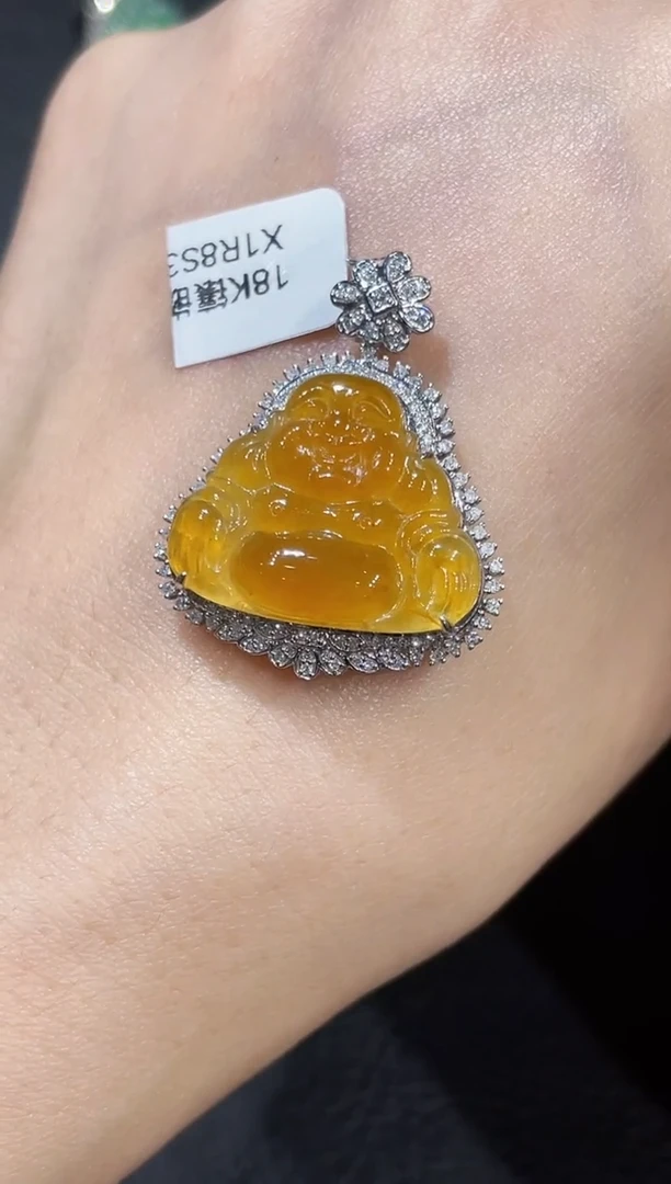 翡翠18K金镶嵌吊坠(不含链)用****1吊坠