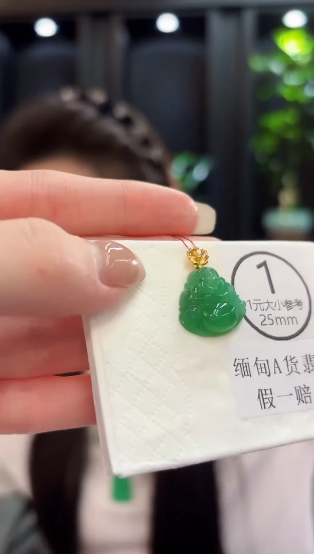 颈饰18K金镶嵌翡翠缅料A货/支持复检/一件