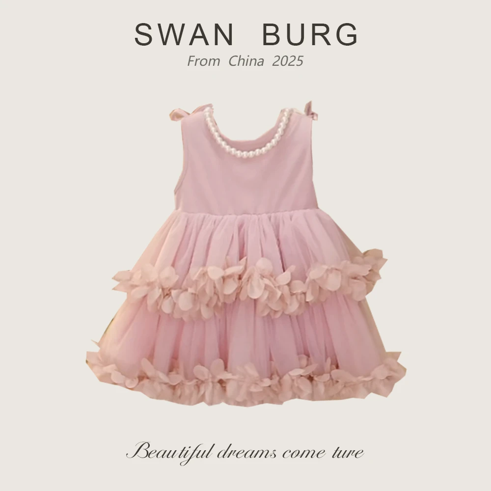 【现货】【Y.d6252】25夏季新款女宝无袖花瓣裙洋气公主裙女宝连衣裙