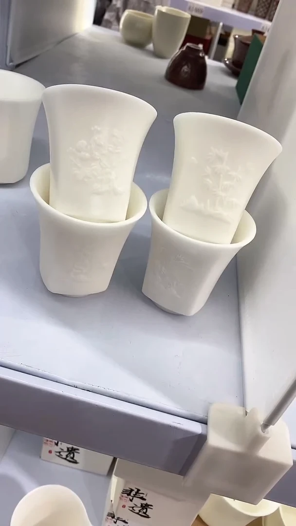 瓷片陶瓷茶具茶器4个梅兰竹菊