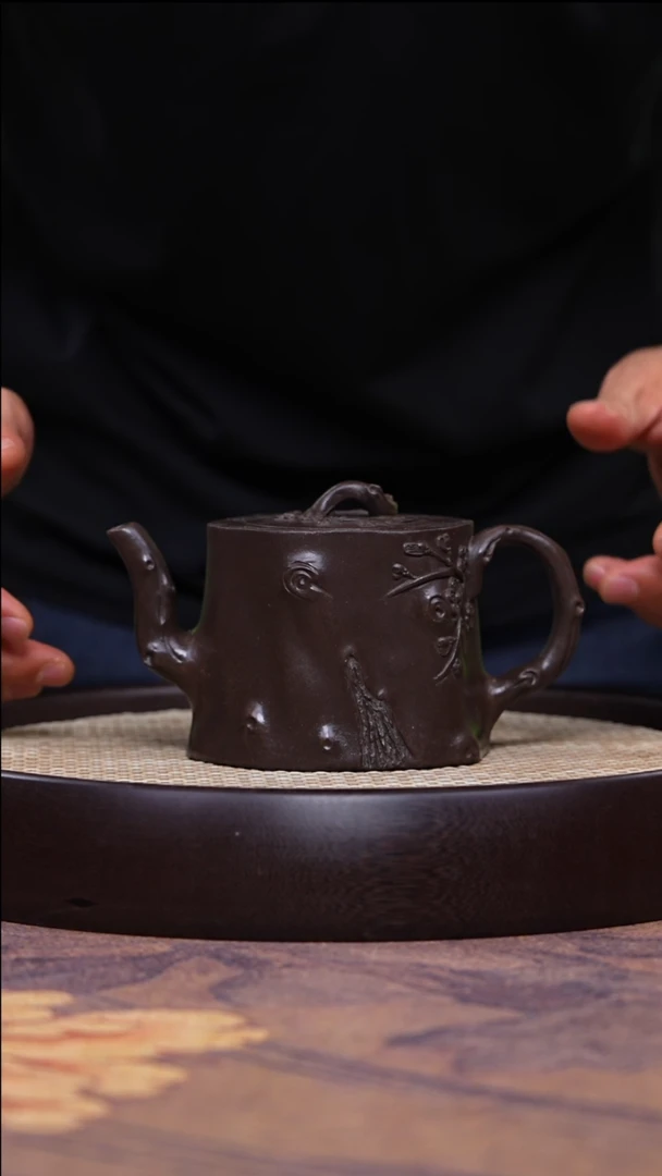 茶壶紫砂老紫泥梅桩