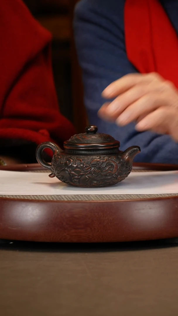 【闪购商品】紫砂茶壶【鲍宜明】大红袍柴烧仿古