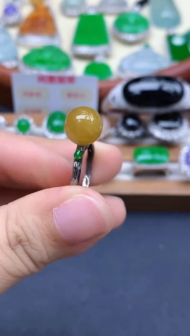 18K金镶嵌戒指翡翠489-中国好珍宝