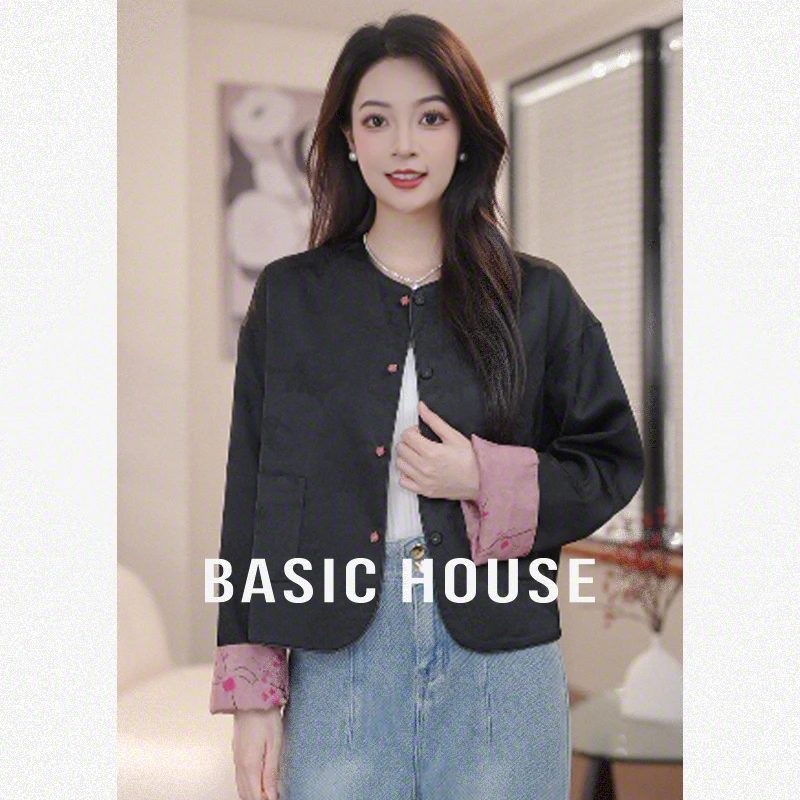 【美丽】新国风两面穿缎面红梅高级感外套B0183B57962