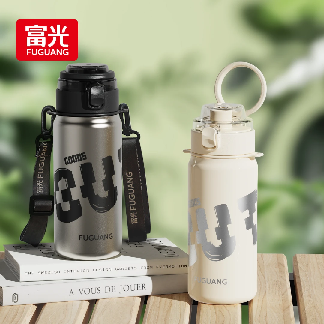 富光星悦弹盖316不锈钢随手水杯大容量保温杯冬季外出便携吸管杯