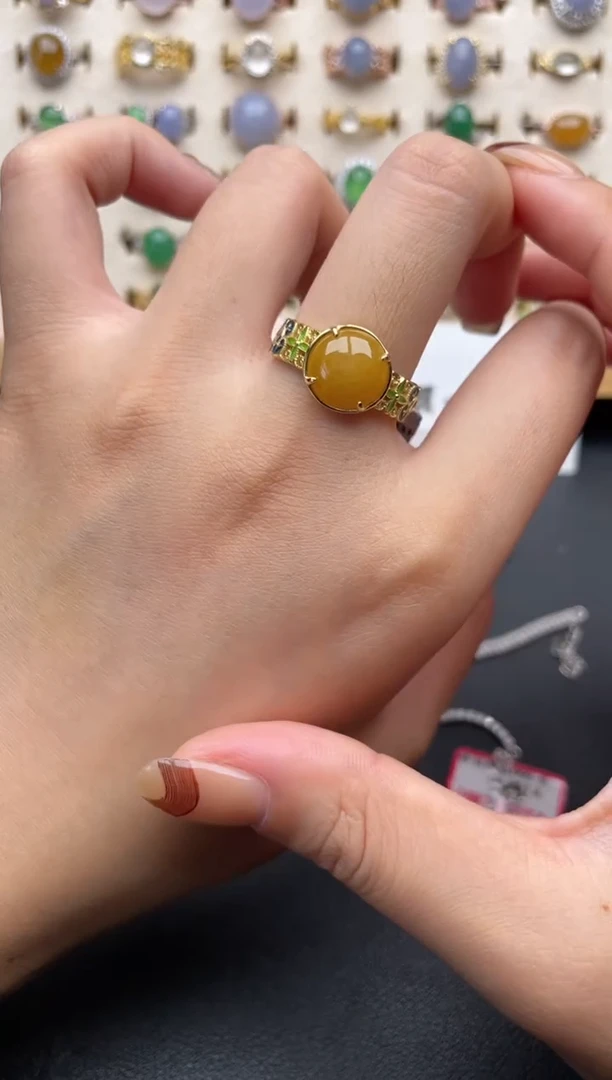 翡翠戒指银S925镶嵌一物一证一礼盒