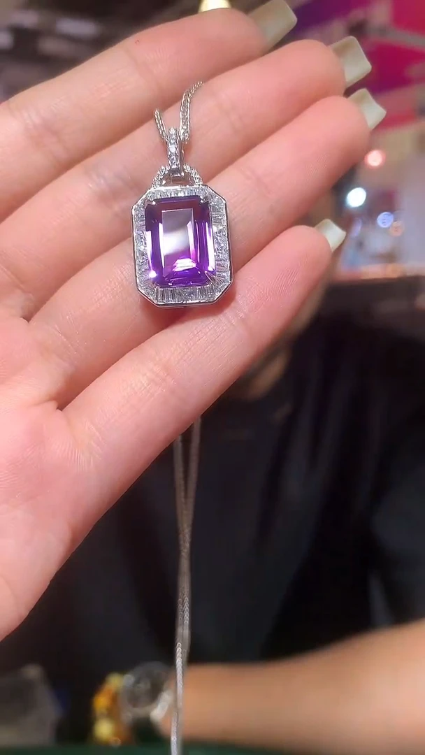 颈饰银S925镶嵌紫晶【宝石世家严选】