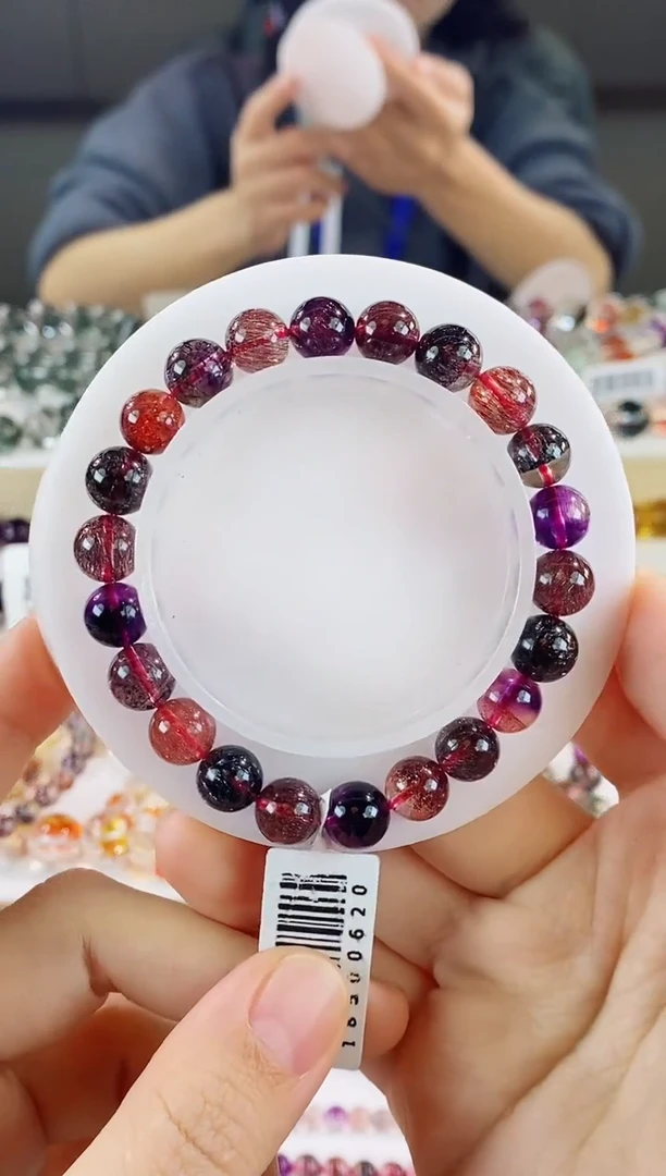 未镶嵌手串水晶黑加仑超七单圈8m+