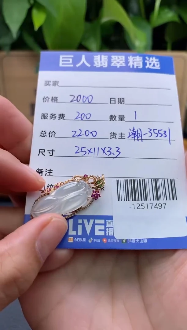颈饰18K金镶嵌翡翠鲜*-12517497