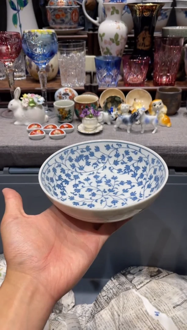 瓷片全新橘吉青花钵