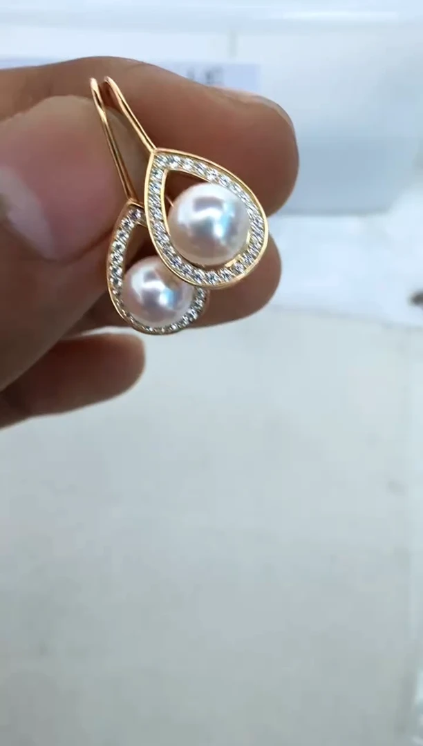 【闪购商品】海水珍珠耳饰银S925镶嵌耳钩