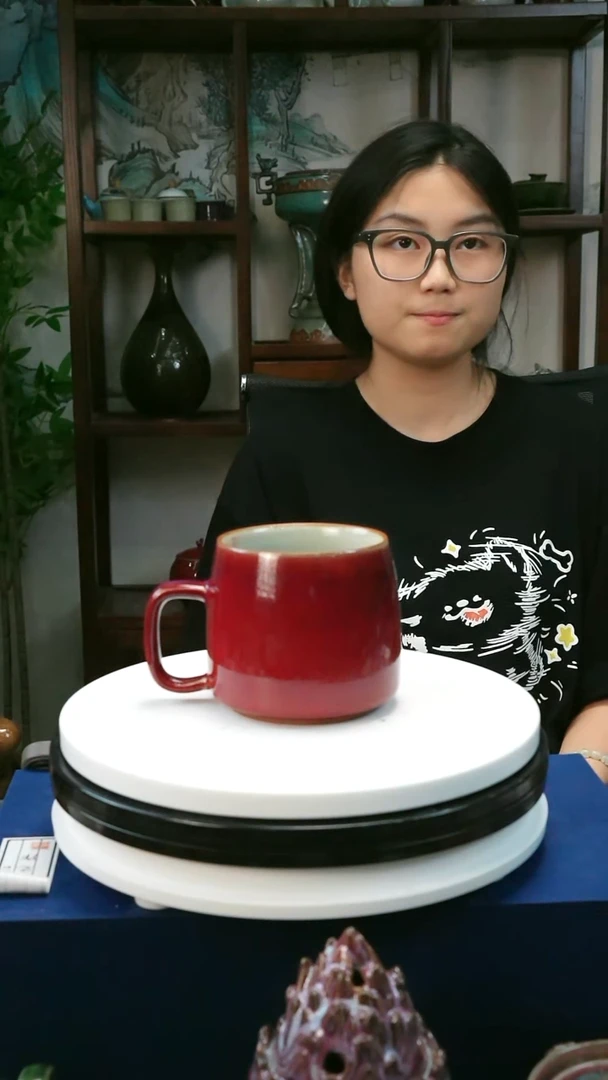钧瓷 钧红色马克杯