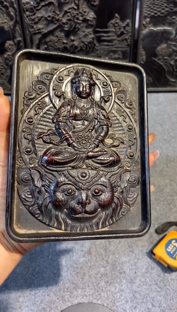 木紫檀拆件雕刻板以直播间实物为准微瑕老物件