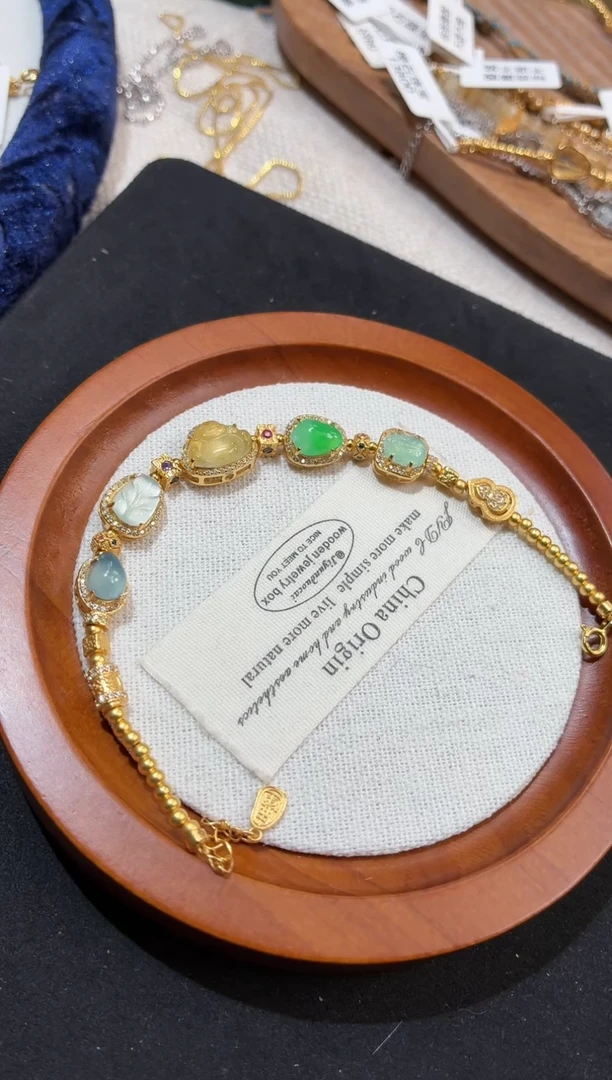 吊坠(不含链)银S925镶嵌翡翠手链