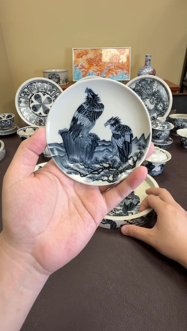 二号釉苦禅的鹰杯垫