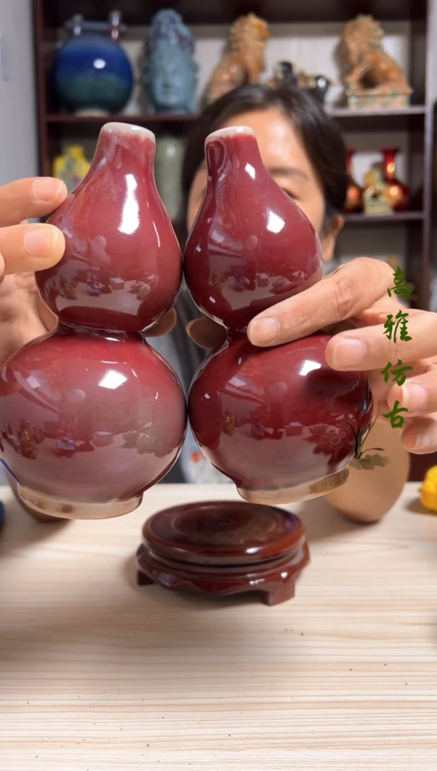 经典精美高雅瓷器摆件一对葫芦