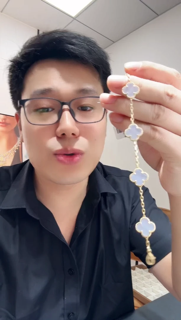 玛瑙/玉髓手链18K金镶嵌紫色k黄，五花手链GHJ24版