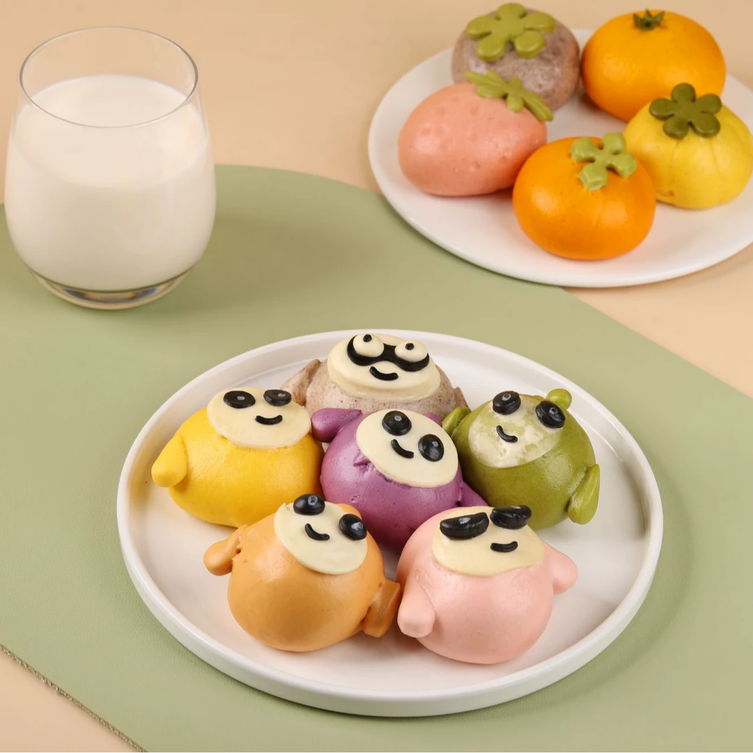 纯手工儿童早餐卡通包子半成品猪猪奶黄包夹心动物造型速冻早餐食品