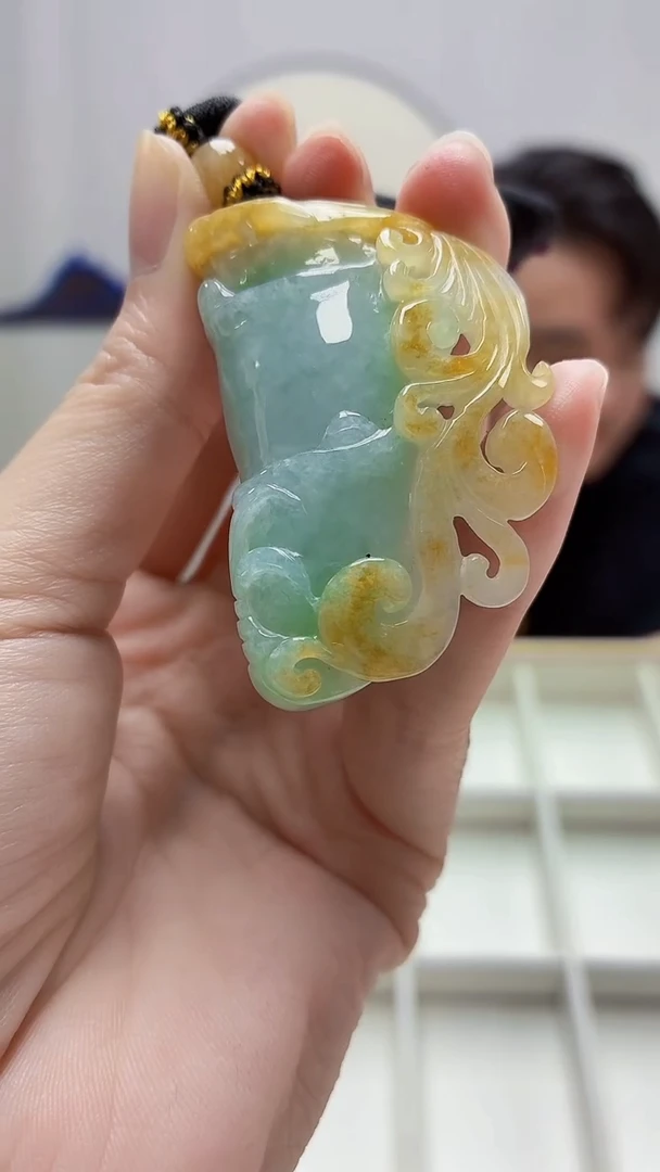 未镶嵌定制翡翠5060zm-毛货挂件竹节87