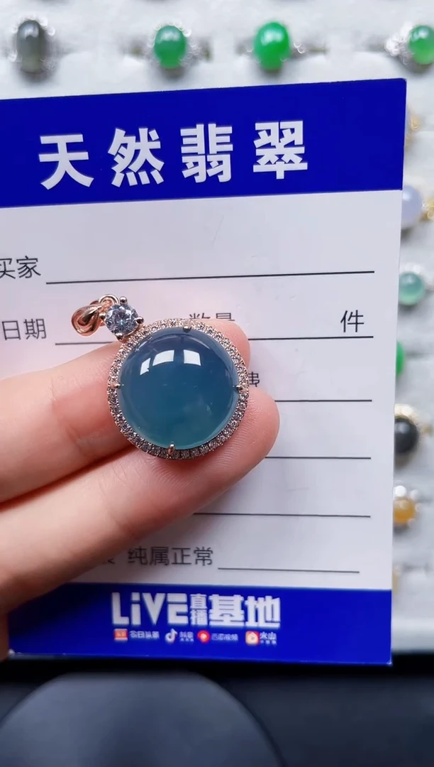 颈饰银S925镶嵌翡翠340