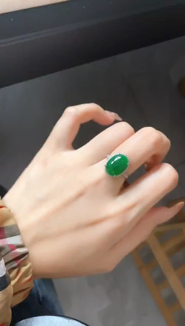 银S925镶嵌戒指翡翠51511