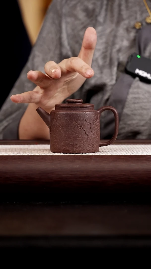 茶杯紫砂本砂堂 本色泥绘 汲直