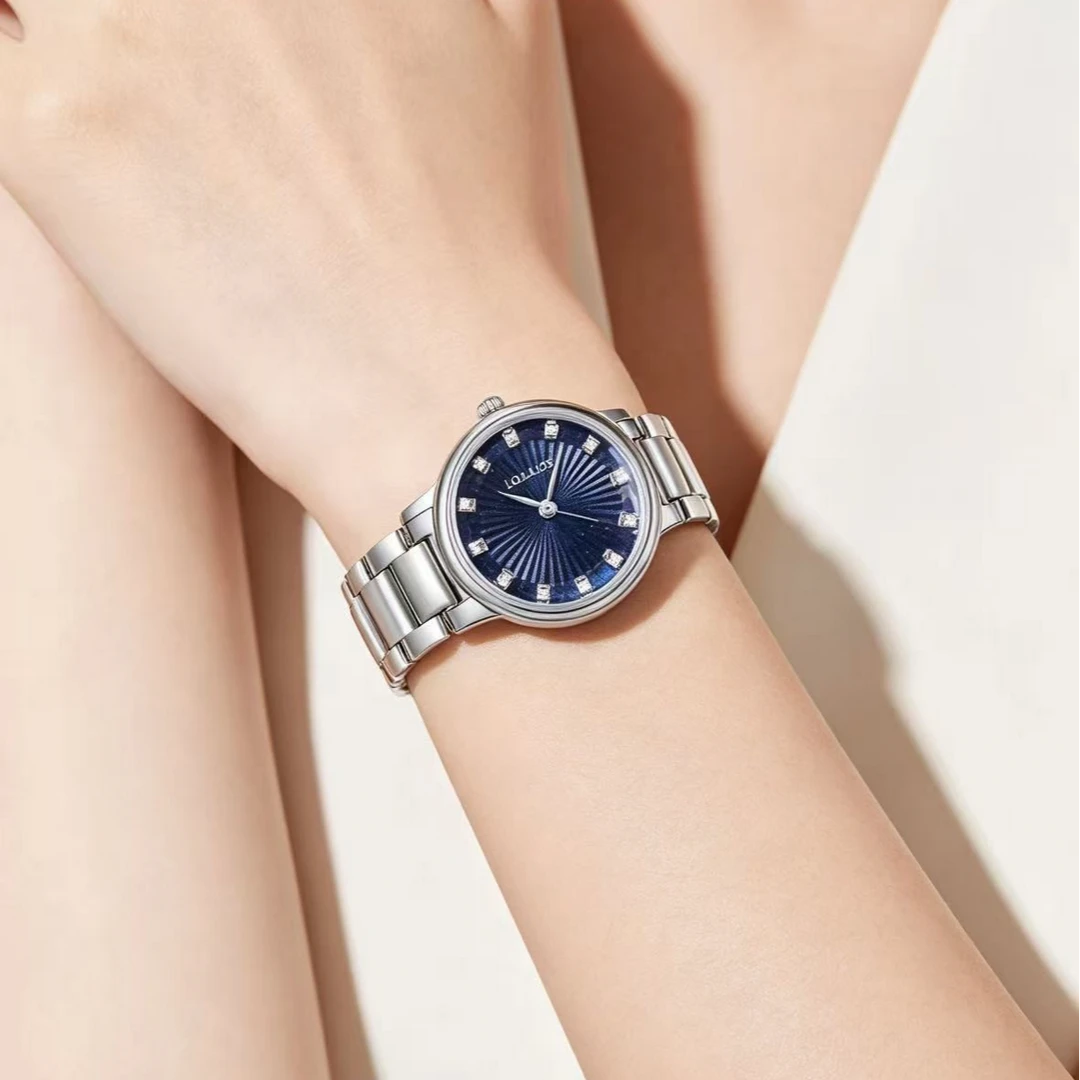 【官方正品】LOLA LOS蓝精灵奢华镶钻菱形面手表女士腕表