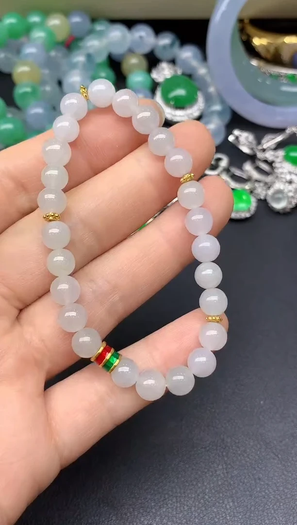 颈饰足金镶嵌翡翠103-雪姐翡翠天天见