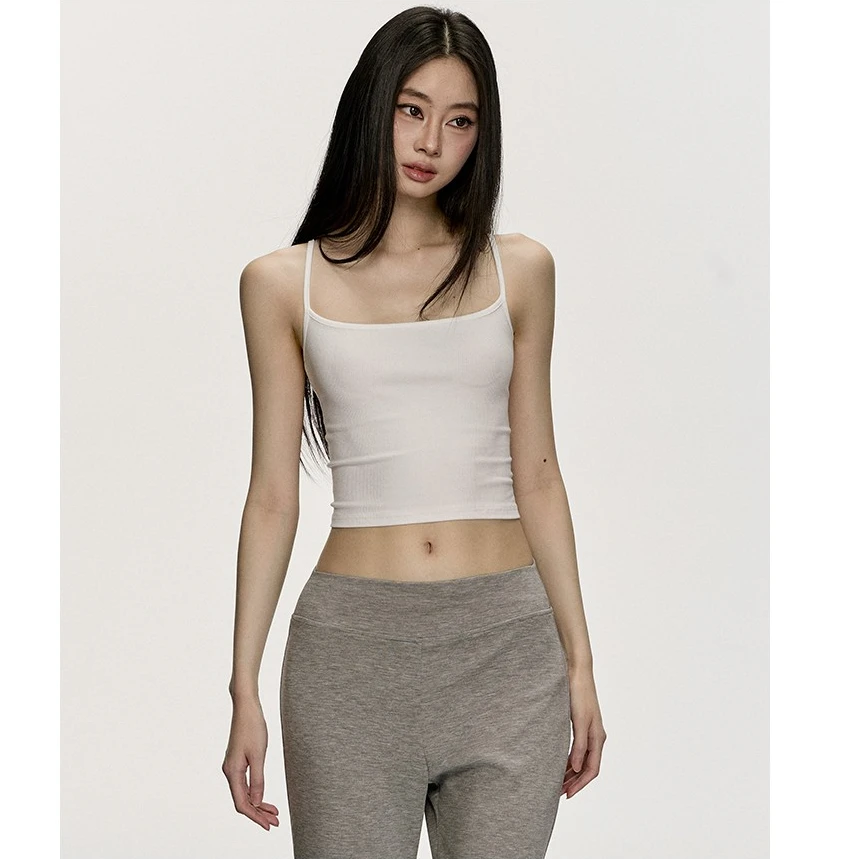 anna aneae美式复古辣妹红色紧身吊带背心女夏季新款无袖上衣