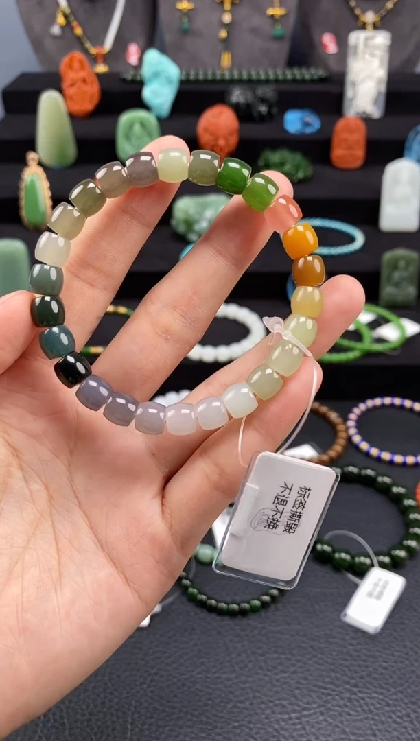 手串未镶嵌和田玉8mm多宝极限弧手串