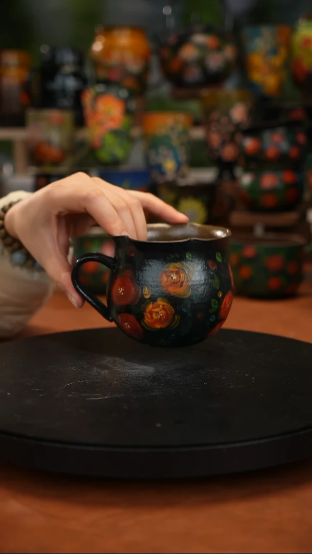 紫砂油画手绘釉下彩