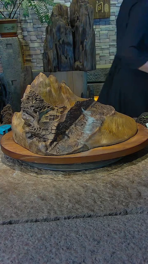 木金丝楠木山水摆件